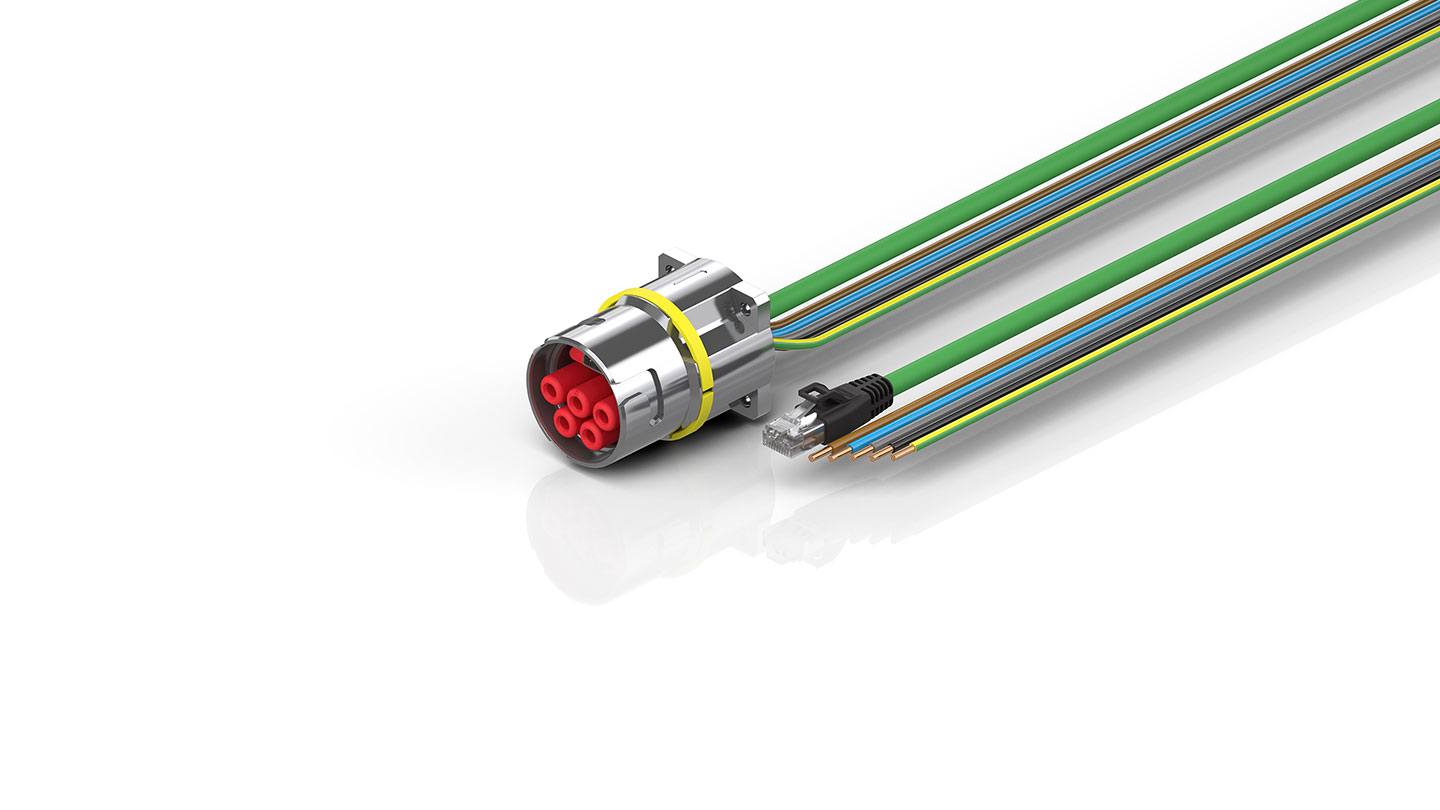 ZK7B25-BX00-Axxx | B40, ENP cable, PUR, 5 G 16.0 mm² + (1 x 4 x AWG22), drag chain suitable, key 3 (user-defined voltage)