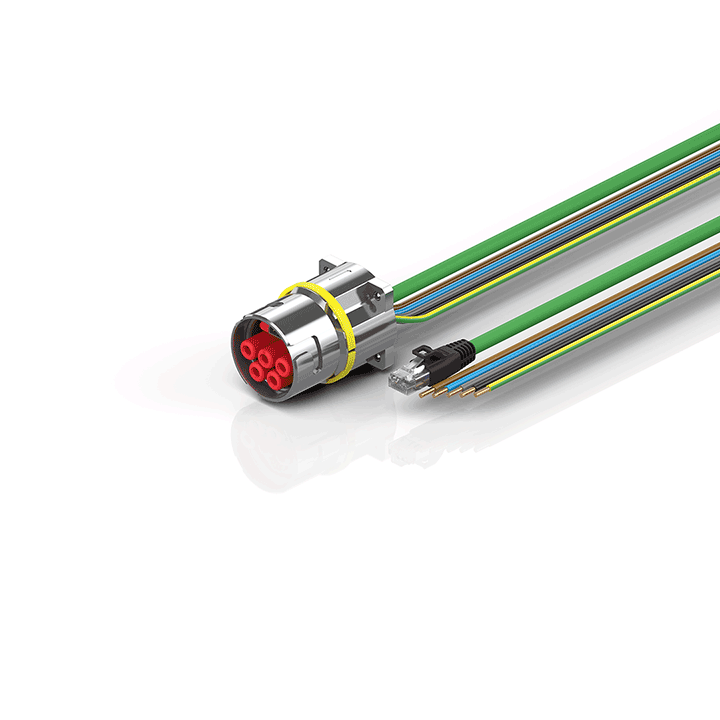 ZK7425-BX00-Axxx | B40, ENP cable, PUR, 5 G 16.0 mm² + (1 x 4 x AWG22), drag chain suitable, key 1 (2 x 24 V DC + PE)