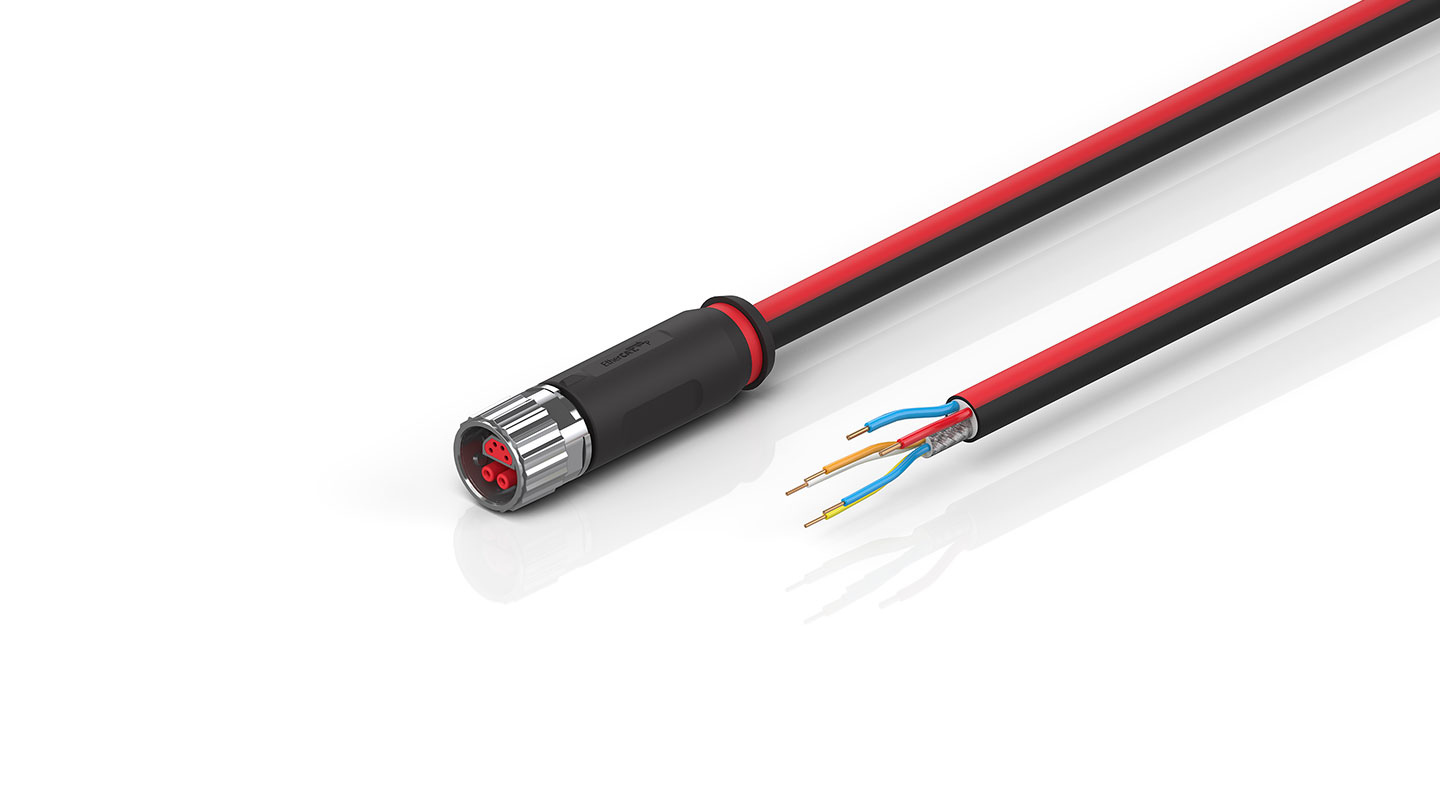 ZK7502-0700-0xxx | B12, ECP cable, PUR, 2 x 0.75 mm² + (1 x 4 x AWG22), drag chain suitable, key 2 (user-defined voltage)