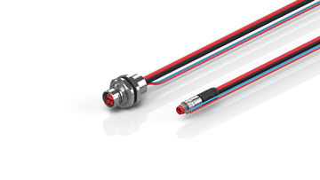 ZK7502-AC00-0xxx | B12, ECP cable, PUR, 2 x 0.75 mm² + (1 x 4 x AWG22), drag chain suitable, key 2 (user-defined voltage)