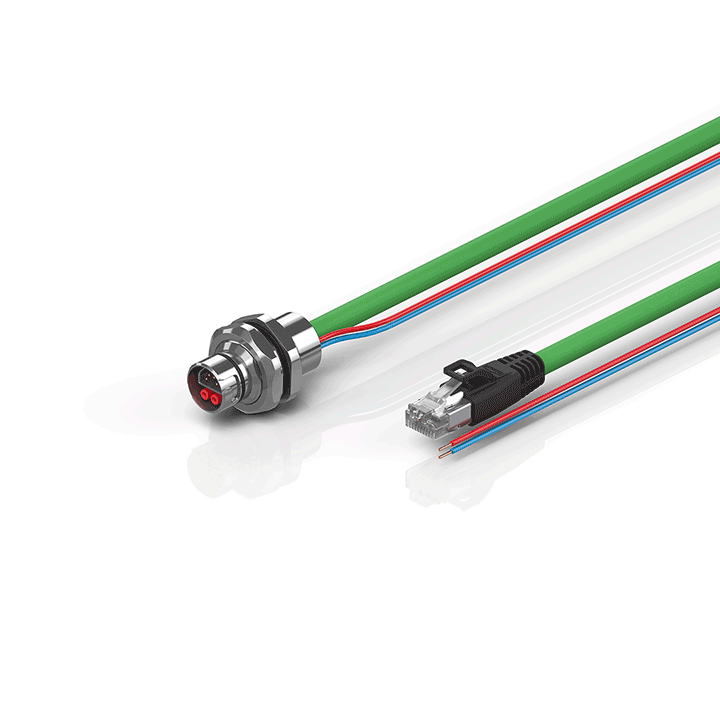ZK7502-AC00-Axxx | B12, ENP cable, PUR, 2 x 0.75 mm² + (1 x 4 x AWG22), drag chain suitable, key 2 (user-defined voltage)