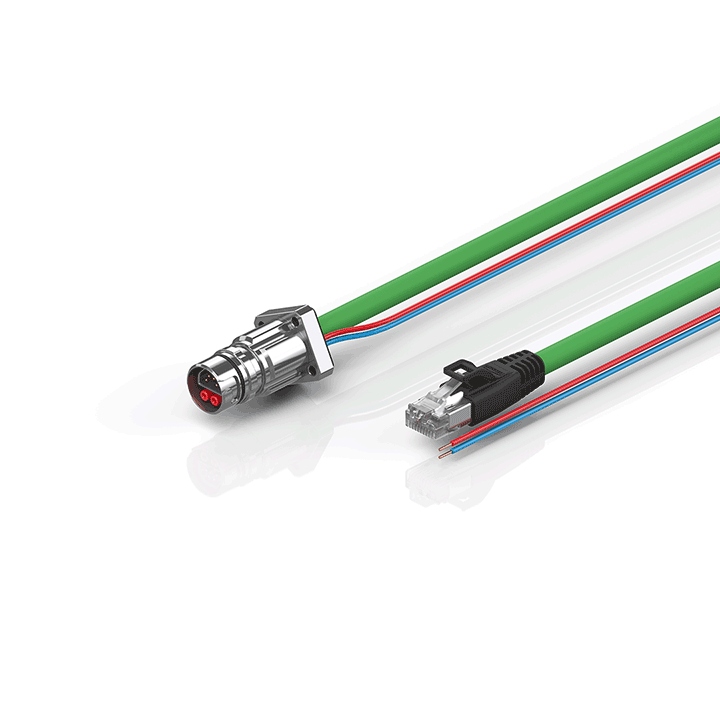 ZK7502-BE00-Axxx | B12, ENP cable, PUR, 2 x 0.75 mm² + (1 x 4 x AWG22), drag chain suitable, key 2 (user-defined voltage)