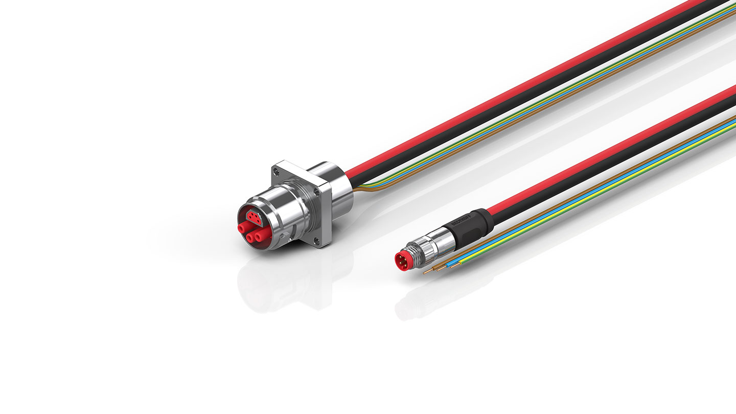 ZK7606-AG00-0xxx | B17, ECP cable, PUR, 3 G 1.5 mm² + (1 x 4 x AWG22), drag chain suitable, key 2 (230 V AC)
