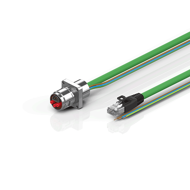 ZK7606-AG00-Axxx | B17, ENP cable, PUR, 3 G 1.5 mm² + (1 x 4 x AWG22), drag chain suitable, key 2 (230 V AC)