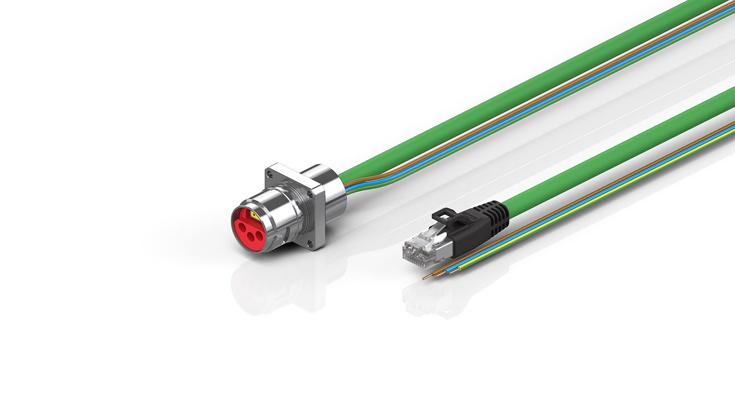 ZK7606-AH00-Axxx | B17, ENP cable, PUR, 3 G 1.5 mm² + (1 x 4 x AWG22), drag chain suitable, key 2 (230 V AC)