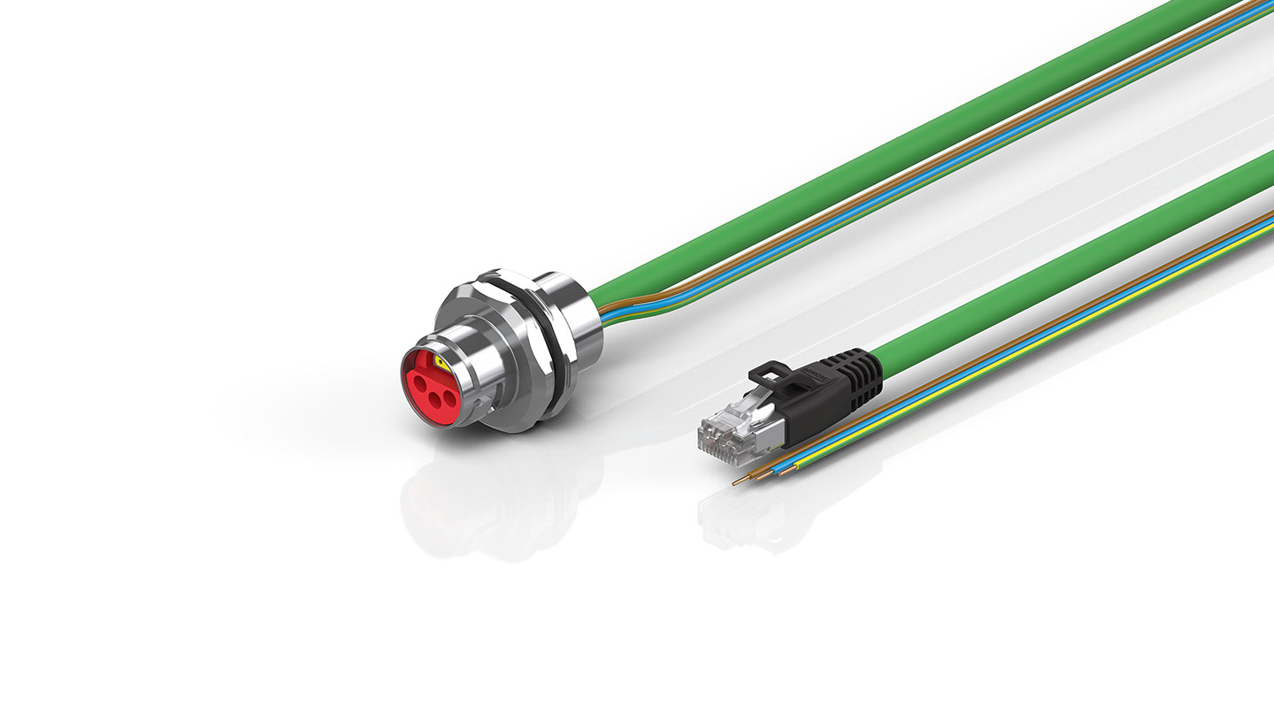ZK7606-AL00-Axxx | B17, ENP cable, PUR, 3 G 1.5 mm² + (1 x 4 x AWG22), drag chain suitable, key 2 (230 V AC)