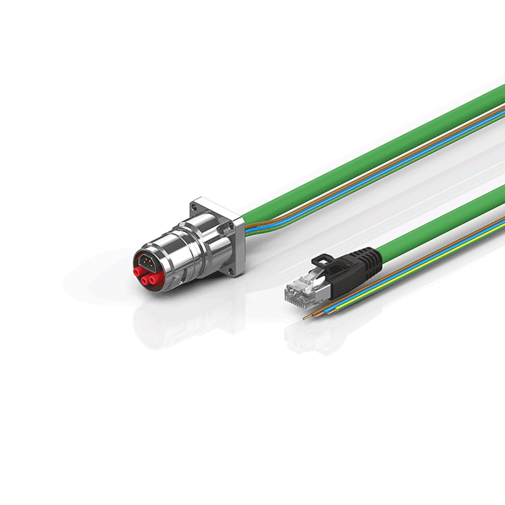 ZK7606-BK00-Axxx | B17, ENP cable, PUR, 3 G 1.5 mm² + (1 x 4 x AWG22), drag chain suitable, key 2 (230 V AC)