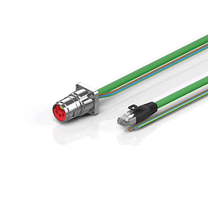 ZK7606-BL00-Axxx | B17, ENP cable, PUR, 3 G 1.5 mm² + (1 x 4 x AWG22), drag chain suitable, key 2 (230 V AC)