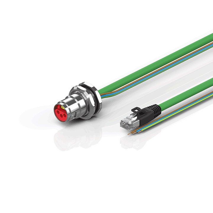 ZK7606-BN00-Axxx | B17, ENP cable, PUR, 3 G 1.5 mm² + (1 x 4 x AWG22), drag chain suitable, key 2 (230 V AC)
