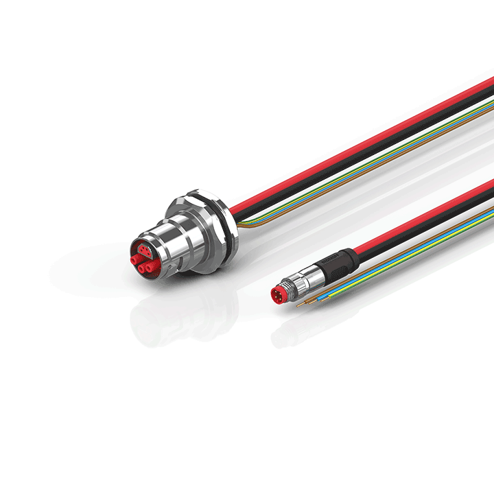 ZK7606-BO00-0xxx | B17, ECP cable, PUR, 3 G 1.5 mm² + (1 x 4 x AWG22), drag chain suitable, key 2 (230 V AC)