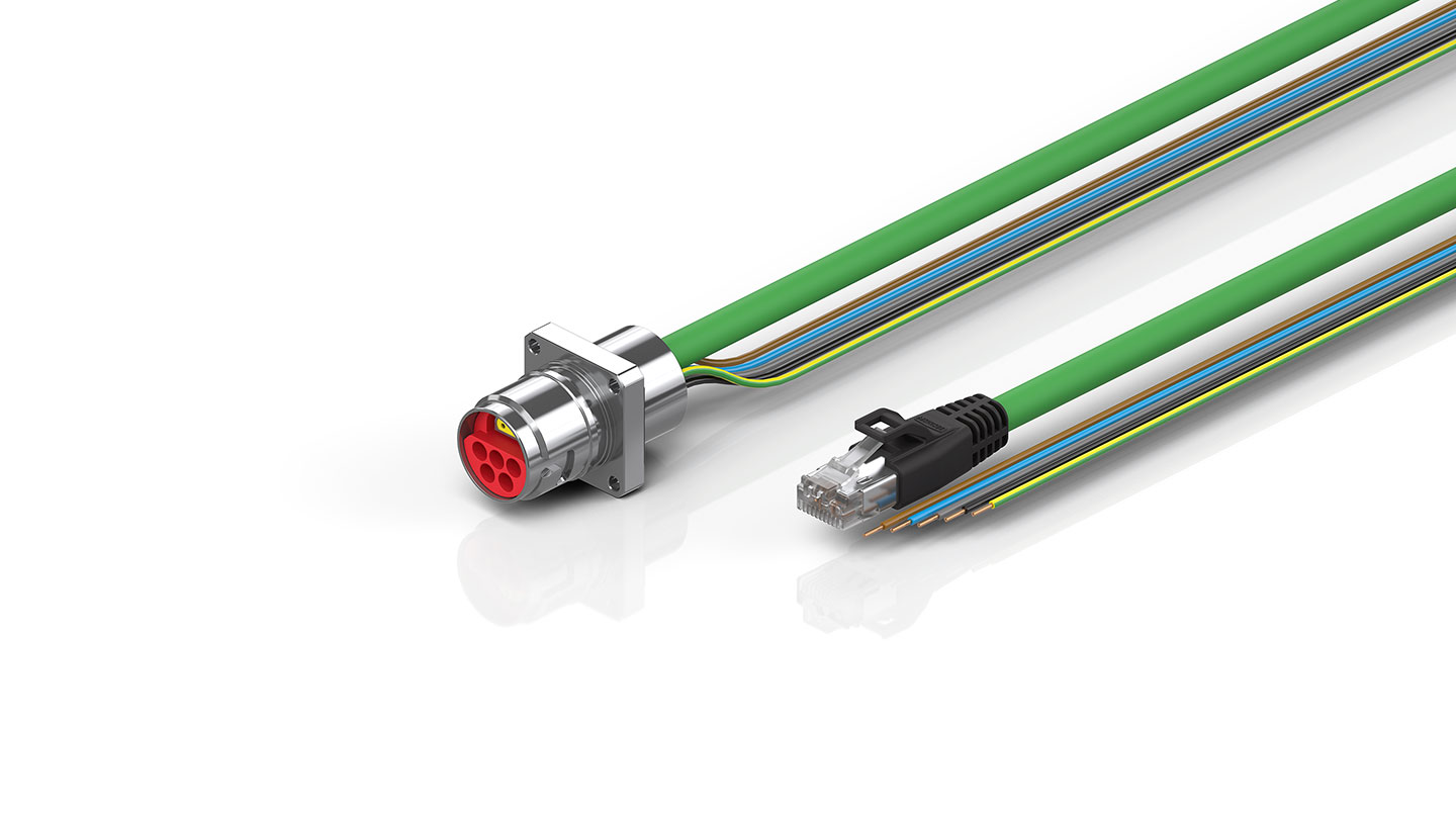 ZK7608-AT00-Axxx | B17, ENP cable, PUR, 5 G 1.5 mm² + (1 x 4 x AWG22), drag chain suitable, key 2 (400 V AC)