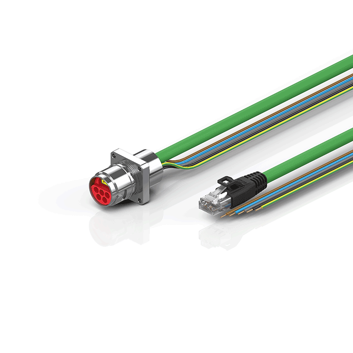 ZK7608-AT00-Axxx | B17, ENP cable, PUR, 5 G 1.5 mm² + (1 x 4 x AWG22), drag chain suitable, key 2 (400 V AC)