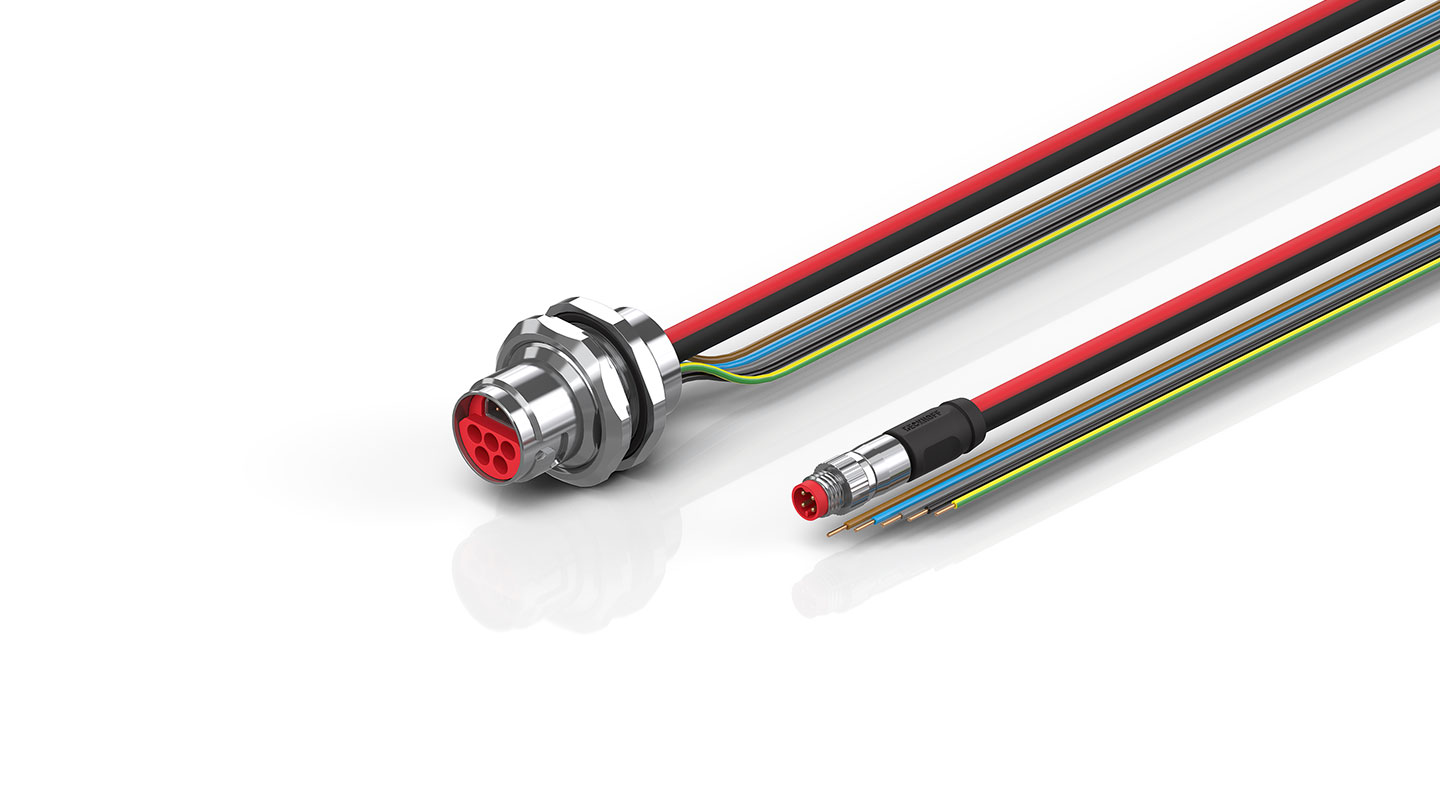 ZK7608-AV00-0xxx | B17, ECP cable, PUR, 5 G 1.5 mm² + (1 x 4 x AWG22), drag chain suitable, key 2 (400 V AC)