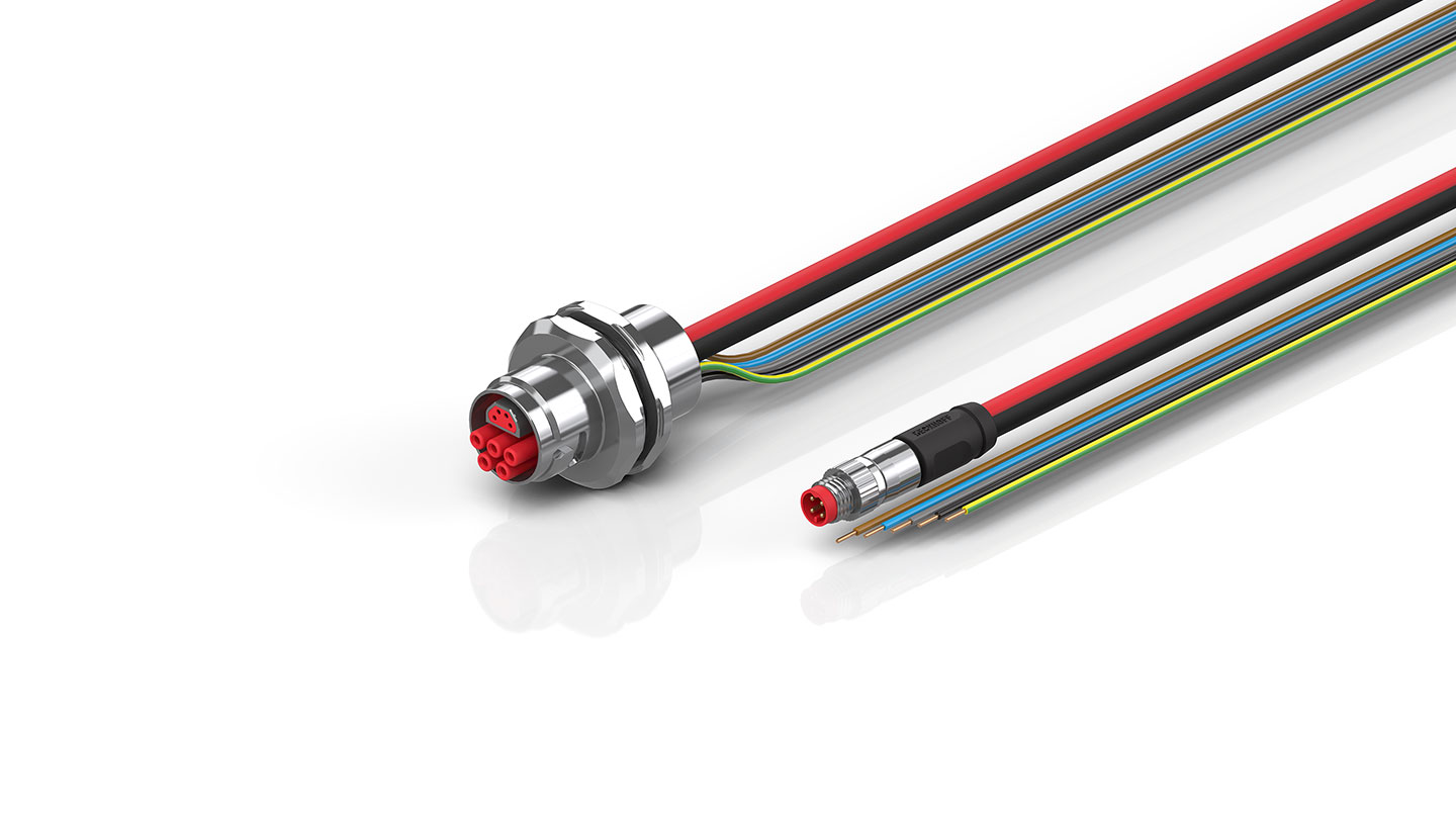 ZK7608-AW00-0xxx | B17, ECP cable, PUR, 5 G 1.5 mm² + (1 x 4 x AWG22), drag chain suitable, key 2 (400 V AC)
