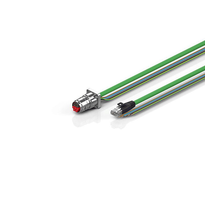 ZK7608-BW00-Axxx | B17, ENP cable, PUR, 5 G 1.5 mm² + (1 x 4 x AWG22), drag chain suitable, key 2 (400 V AC)