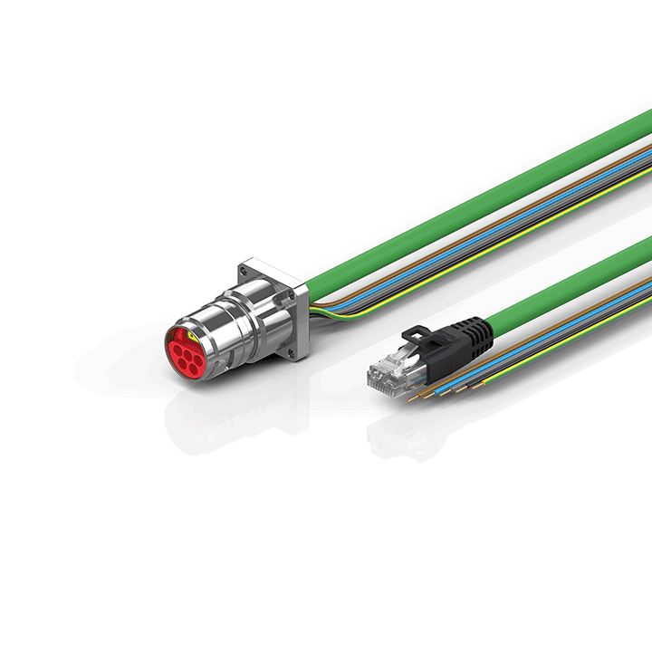 ZK7608-BX00-Axxx | B17, ENP cable, PUR, 5 G 1.5 mm² + (1 x 4 x AWG22), drag chain suitable, key 2 (400 V AC)