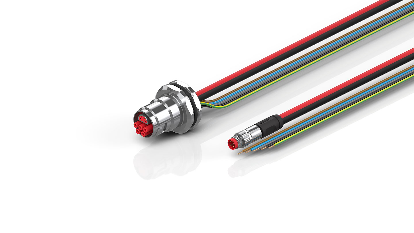 ZK7608-CA00-0xxx | B17, ECP cable, PUR, 5 G 1.5 mm² + (1 x 4 x AWG22), drag chain suitable, key 2 (400 V AC)