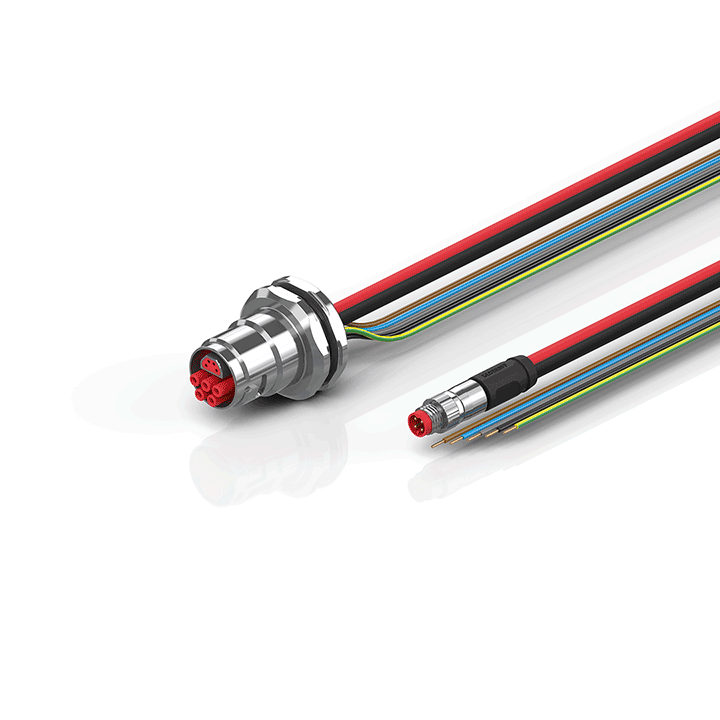 ZK7608-CA00-0xxx | B17, ECP cable, PUR, 5 G 1.5 mm² + (1 x 4 x AWG22), drag chain suitable, key 2 (400 V AC)
