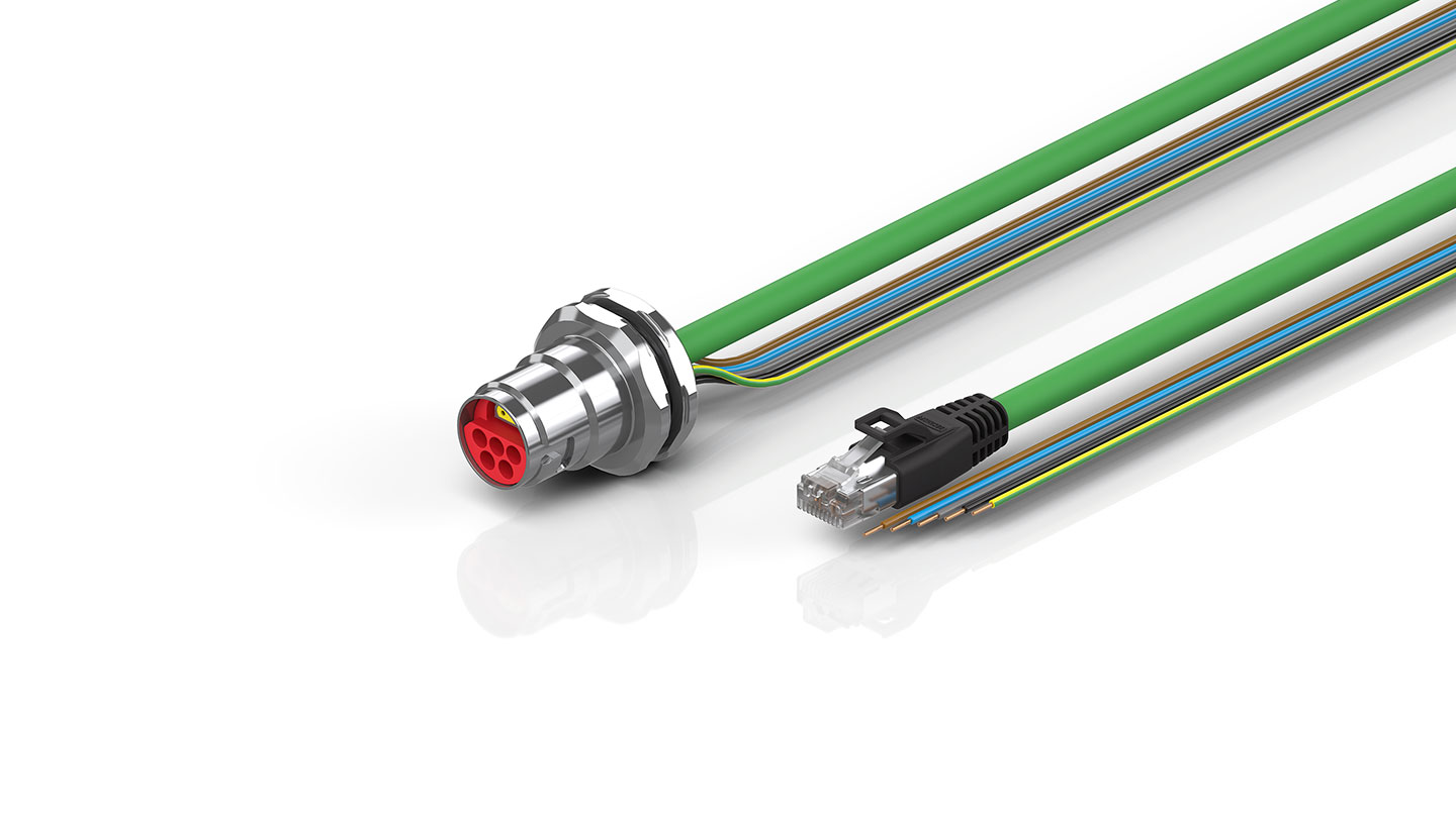 ZK7608-CB00-Axxx | B17, ENP cable, PUR, 5 G 1.5 mm² + (1 x 4 x AWG22), drag chain suitable, key 2 (400 V AC)
