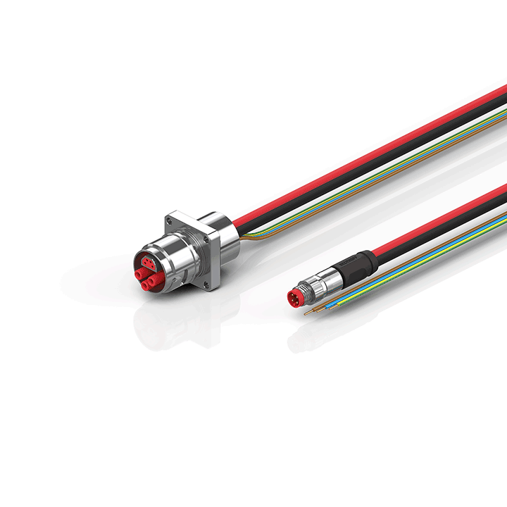 ZK7610-AG00-0xxx | B17, ECP cable, PUR, 3 G 2.5 mm² + (1 x 4 x AWG22), drag chain suitable, key 2 (230 V AC)