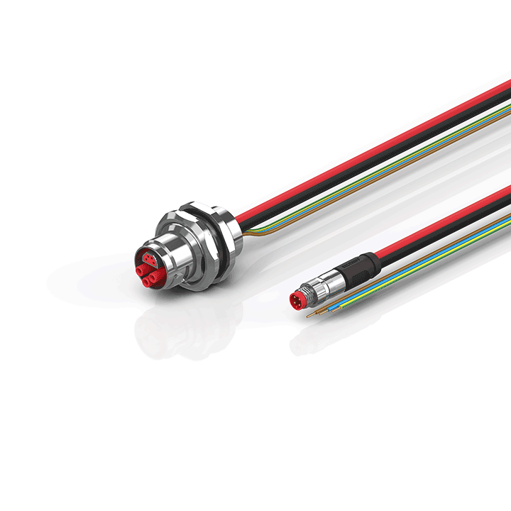 ZK7610-AI00-0xxx | B17, ECP cable, PUR, 3 G 2.5 mm² + (1 x 4 x AWG22), drag chain suitable, key 2 (230 V AC)