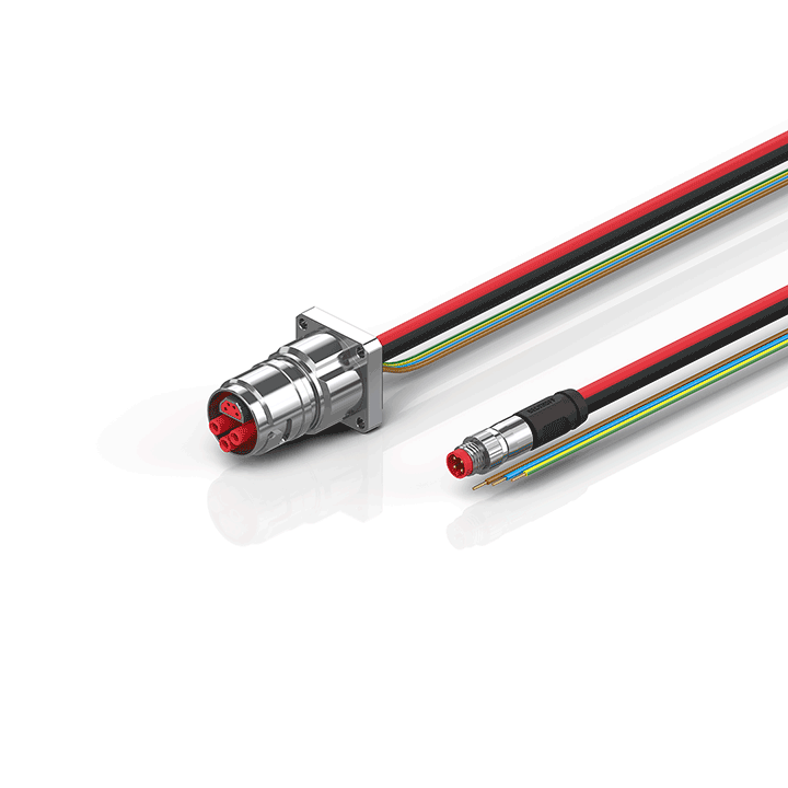 ZK7610-BK00-0xxx | B17, ECP cable, PUR, 3 G 2.5 mm² + (1 x 4 x AWG22), drag chain suitable, key 2 (230 V AC)