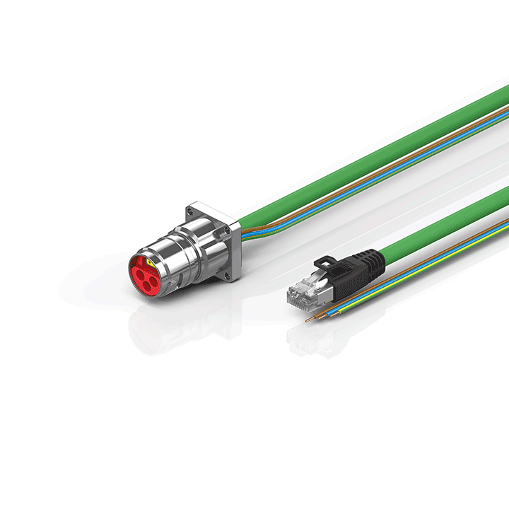 ZK7610-BL00-Axxx | B17, ENP cable, PUR, 3 G 2.5 mm² + (1 x 4 x AWG22), drag chain suitable, key 2 (230 V AC)