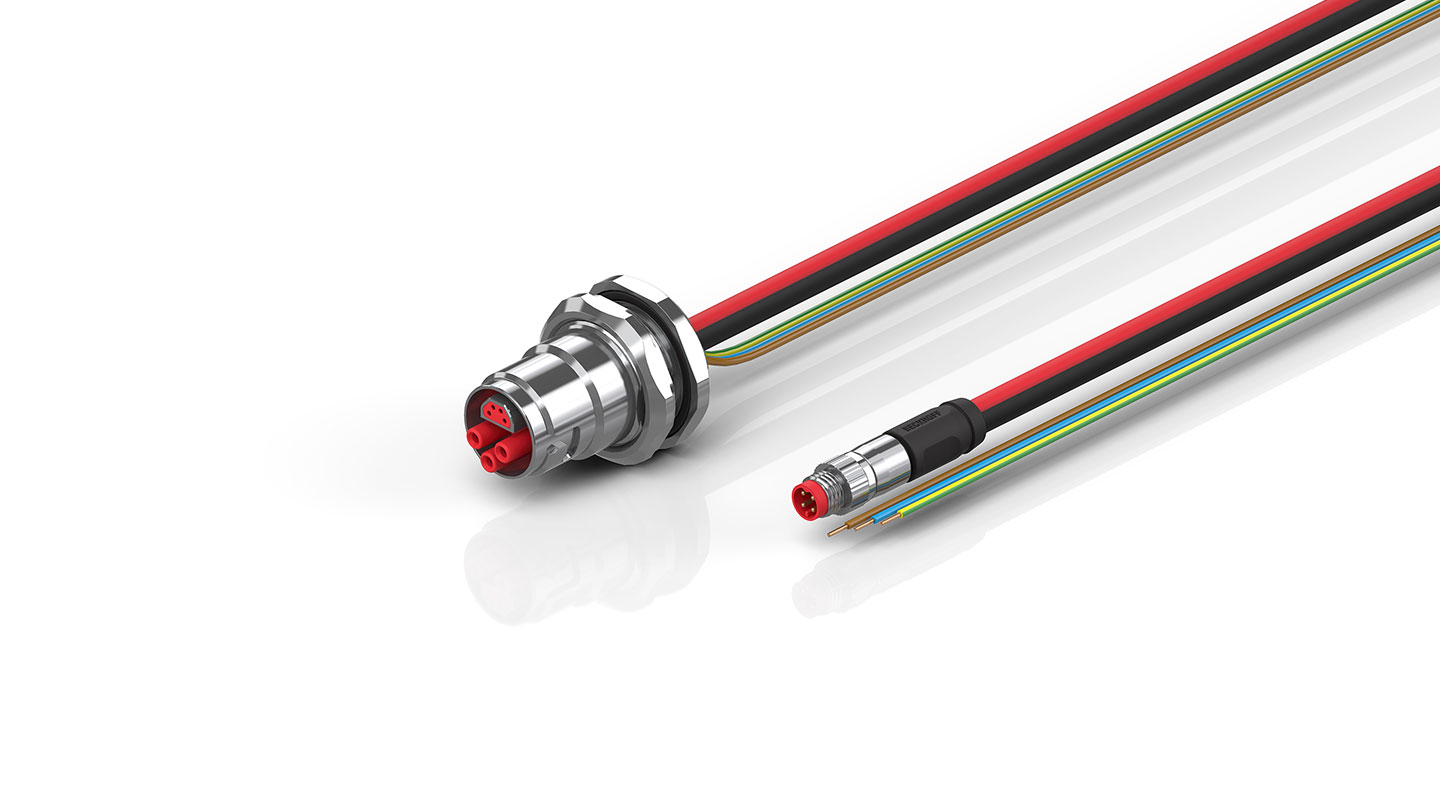 ZK7610-BM00-0xxx | B17, ECP cable, PUR, 3 G 2.5 mm² + (1 x 4 x AWG22), drag chain suitable, key 2 (230 V AC)