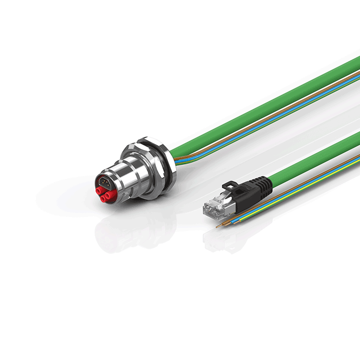 ZK7610-BM00-Axxx | B17, ENP cable, PUR, 3 G 2.5 mm² + (1 x 4 x AWG22), drag chain suitable, key 2 (230 V AC)