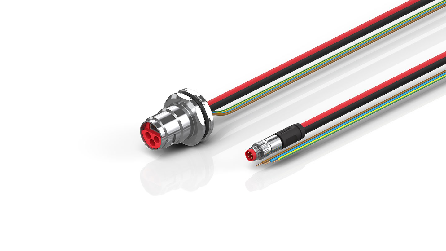 ZK7610-BP00-0xxx | B17, ECP cable, PUR, 3 G 2.5 mm² + (1 x 4 x AWG22), drag chain suitable, key 2 (230 V AC)