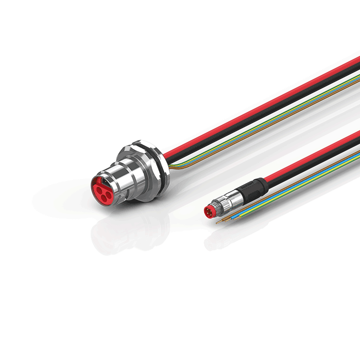 ZK7610-BP00-0xxx | B17, ECP cable, PUR, 3 G 2.5 mm² + (1 x 4 x AWG22), drag chain suitable, key 2 (230 V AC)