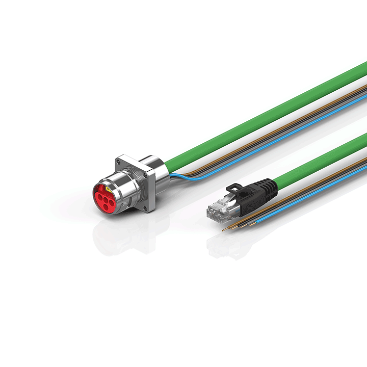ZK7624-AN00-Axxx | B17, ENP cable, PUR, 4 x 1.5 mm² + (1 x 4 x AWG22), drag chain suitable, key 2 (user-defined voltage)