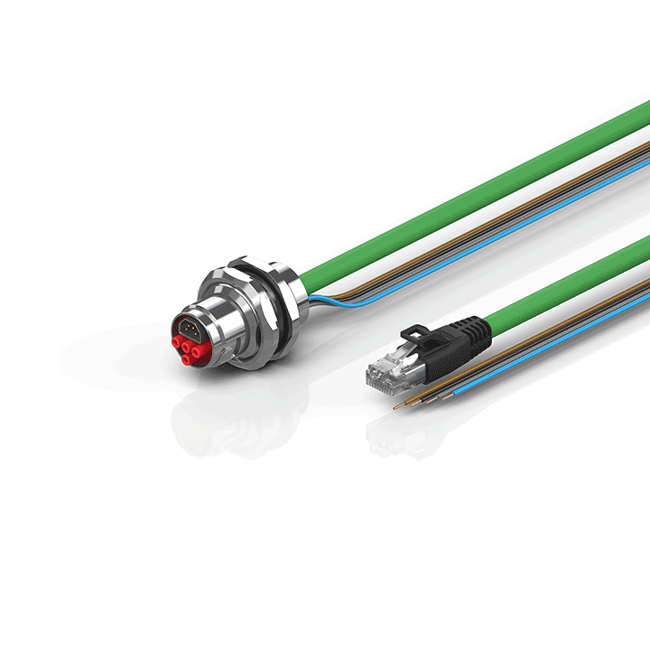 ZK7624-AO00-Axxx | B17, ENP cable, PUR, 4 x 1.5 mm² + (1 x 4 x AWG22), drag chain suitable, key 2 (user-defined voltage)