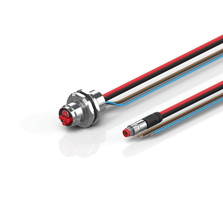 ZK7624-AQ00-0xxx | B17, ECP-Leitung, konfektioniert, PUR, 4 x 1,5 mm² + (1 x 4 x AWG22), schleppkettentauglich, Key 2 (Benutzerdefinierte Spannung)