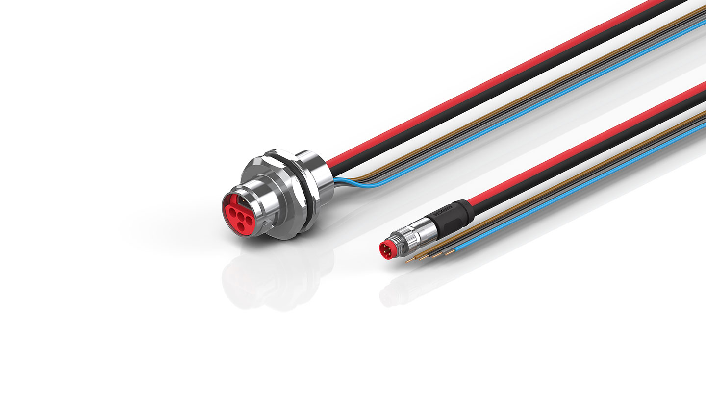 ZK7624-AR00-0xxx | B17, ECP cable, PUR, 4 x 1.5 mm² + (1 x 4 x AWG22), drag chain suitable, key 2 (user-defined voltage)