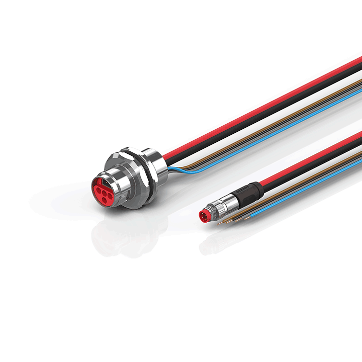 ZK7624-AR00-0xxx | B17, ECP-Leitung, PUR, 4 x 1,5 mm² + (1 x 4 x AWG22), schleppkettentauglich, Key 2 (Benutzerdefinierte Spannung)