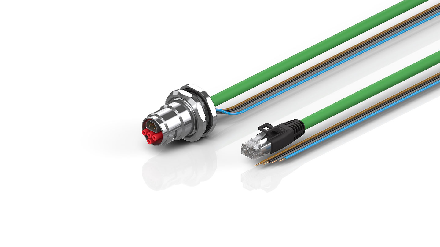 ZK7624-BS00-Axxx | B17, ENP cable, PUR, 4 x 1.5 mm² + (1 x 4 x AWG22), drag chain suitable, key 2 (user-defined voltage)