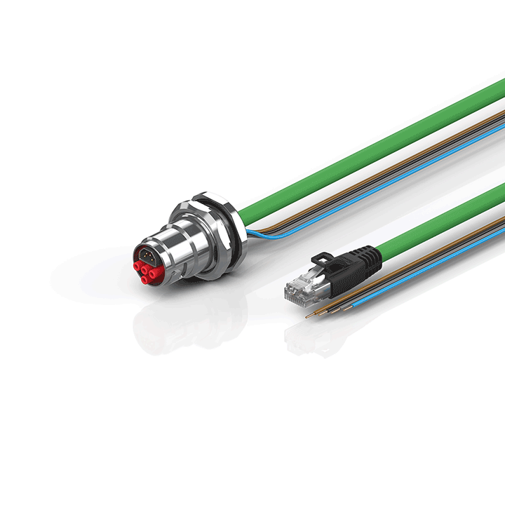 ZK7624-BS00-Axxx | B17, ENP cable, PUR, 4 x 1.5 mm² + (1 x 4 x AWG22), drag chain suitable, key 2 (user-defined voltage)