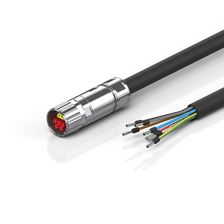 ZK7672-3100-3xxx | Power cable, PUR, fixed installation, 5 G 1.5 mm² + 2 x 0,75 mm², key 2