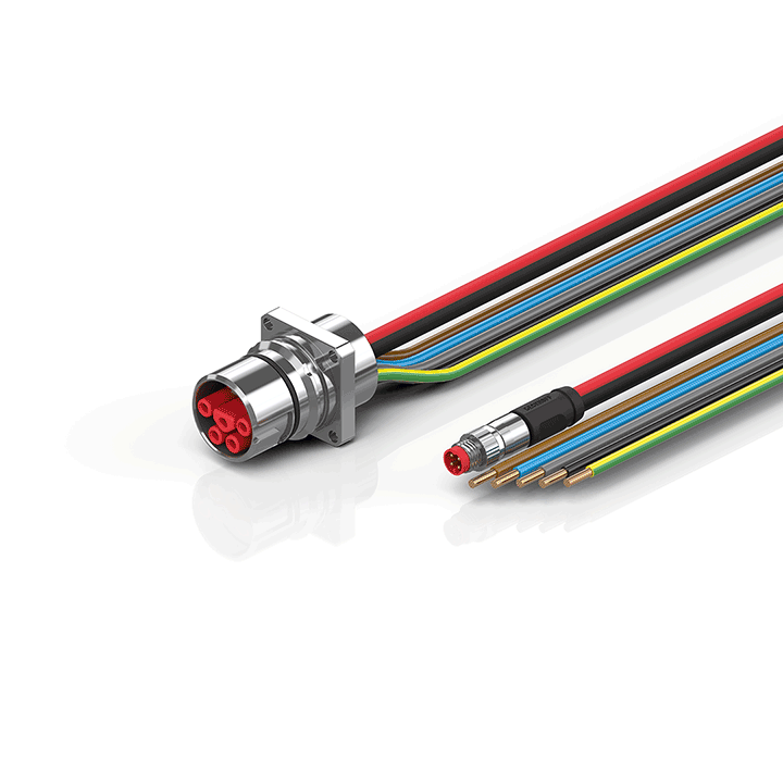 ZK7714-AS00-0xxx | B23, ECP cable, PUR, 5 G 4.0 mm² + (1 x 4 x AWG22), drag chain suitable, key 2 (400 V AC)