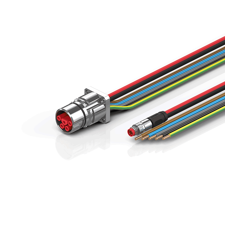 ZK7714-BW00-0xxx | B23, ECP cable, PUR, 5 G 4.0 mm² + (1 x 4 x AWG22), drag chain suitable, key 2 (400 V AC)
