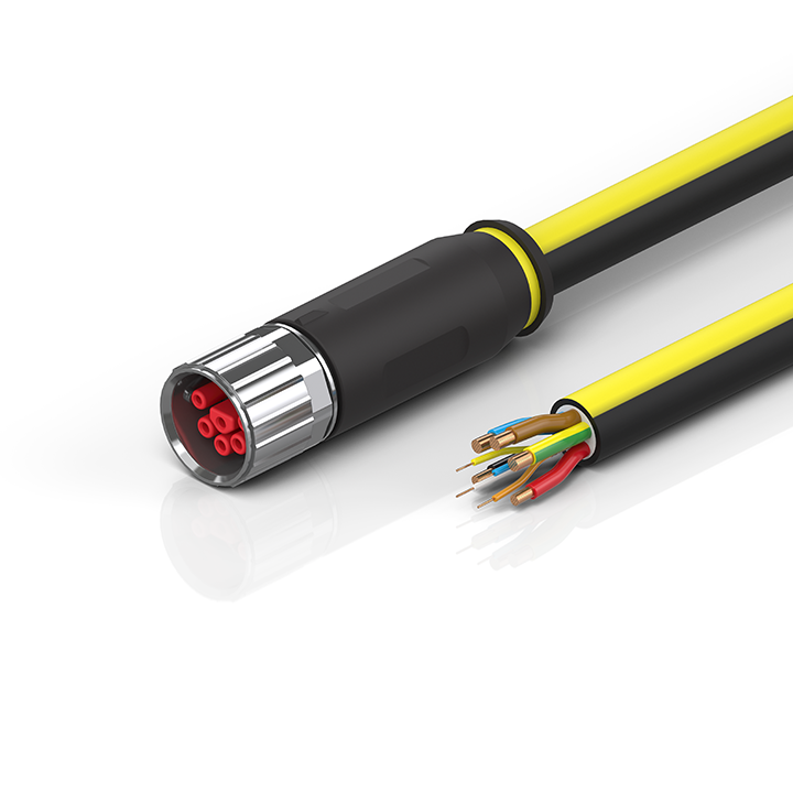 ZK7721-3700-Axxx | B23, ENP-Leitung, PUR, 4 G 4,0 mm² + 2 x 2,5 mm² + (1 x 4 x AWG22), schleppkettentauglich, key 2 (Benutzerdefinierte Spannung)