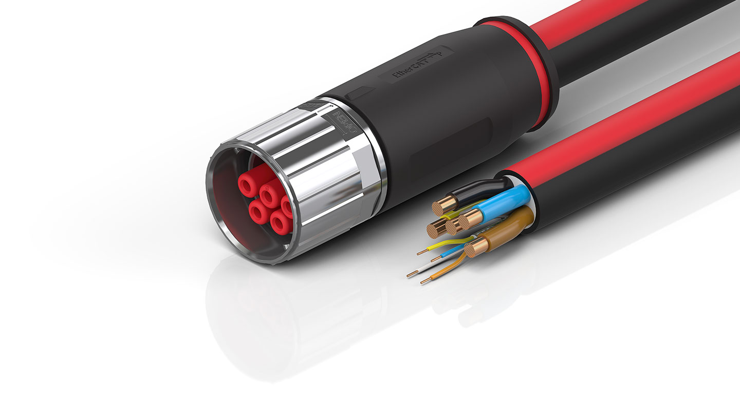 ZK7825-3100-0xxx | B40, ECP cable, PUR, 5 G 16.0 mm² + (1 x 4 x AWG22), drag chain suitable, key 2 (400 V AC)