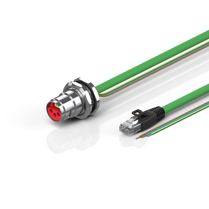 ZK7906-BN00-Axxx | ENP cable, PUR, 3 G 1.5 mm² + (1 x 4 x AWG22), drag-chain suitable, key 3 (user-defined voltage)