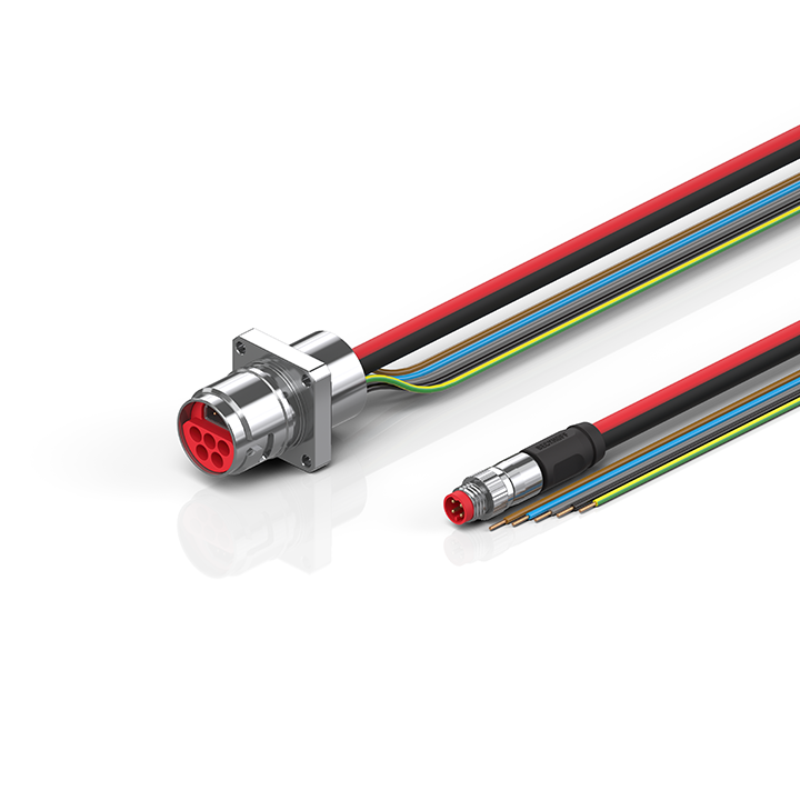 ZK7908-AT00-0xxx | B17, ECP cable, PUR, 5 G 1.5 mm² + (1 x 4 x AWG22), drag-chain suitable, key 3 (user-defined voltage)