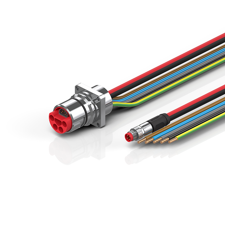 ZK7A26-AT00-0xxx | B23, ECP cable, PUR, 3 G 2.5 mm² + 2 x 1.5 mm² (1 x 4 x AWG22), drag-chain suitable, key 3 (user-defined voltage)