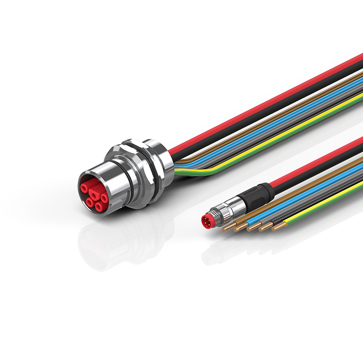 ZK7A26-AW00-0xxx | B23, ECP-Leitung, PUR, 3 G 2,5 mm² + 2 x 1,5 mm² (1 x 4 x AWG22), schleppkettentauglich, Key 3 (Benutzerdefinierte Spannung)