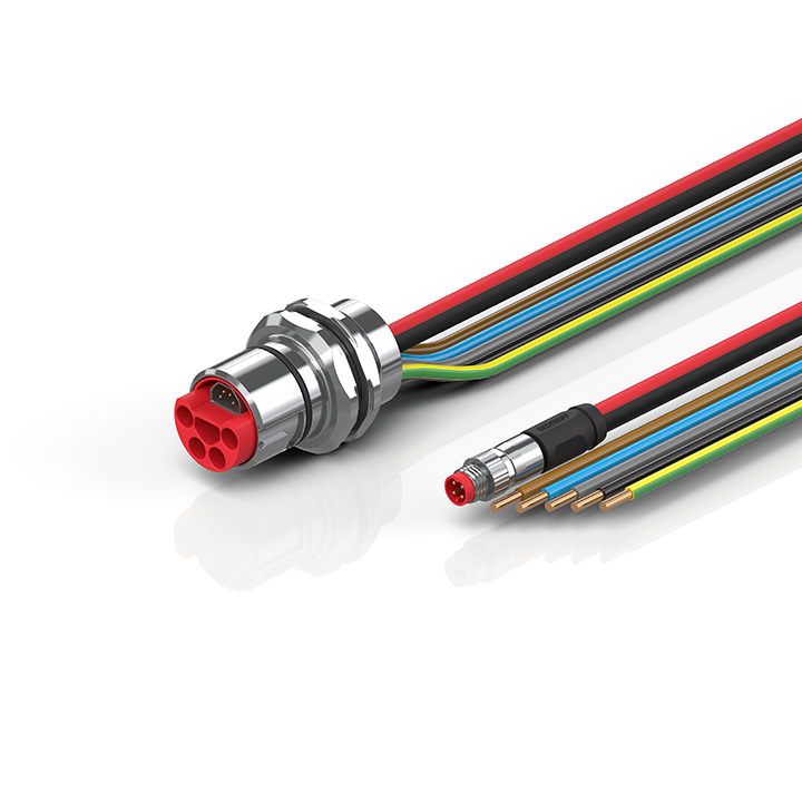 ZK7A26-AX00-0xxx | B23, ECP cable, PUR, 3 G 2.5 mm² + 2 x 1.5 mm² (1 x 4 x AWG22), drag-chain suitable, key 3 (user-defined voltage)