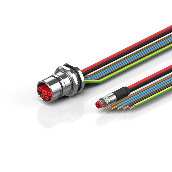 ZK7A26-BY00-0xxx | B23, ECP-Leitung, PUR, 3 G 2,5 mm² + 2 x 1,5 mm² (1 x 4 x AWG22), schleppkettentauglich, Key 3 (Benutzerdefinierte Spannung)