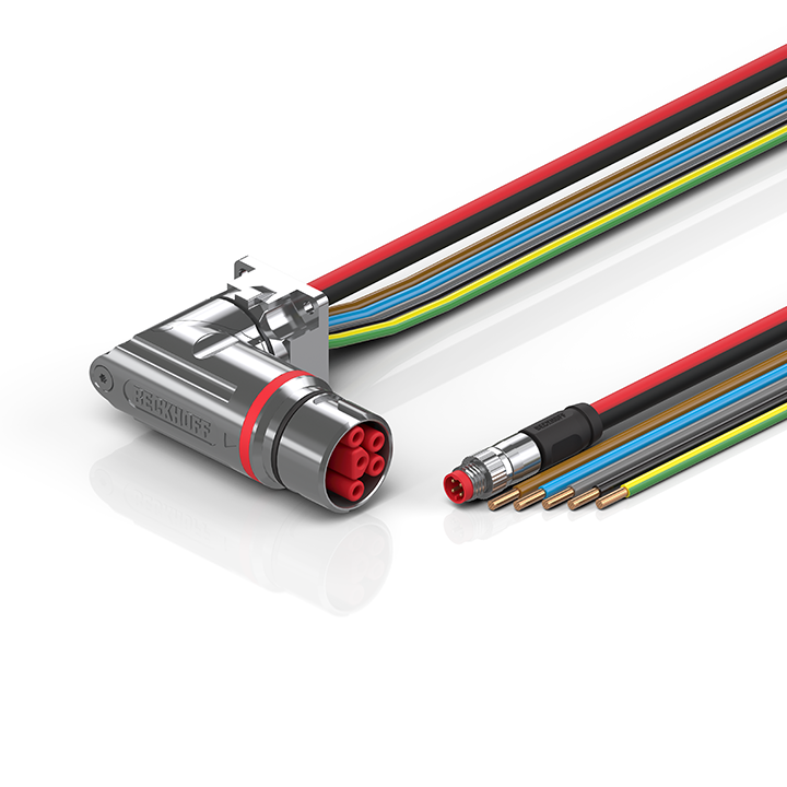 ZK7A26-CI00-0xxx | B23, ECP cable, PUR, 3 G 2.5 mm² + 2 x 1.5 mm² (1 x 4 x AWG22), drag-chain suitable, key 3 (user-defined voltage)